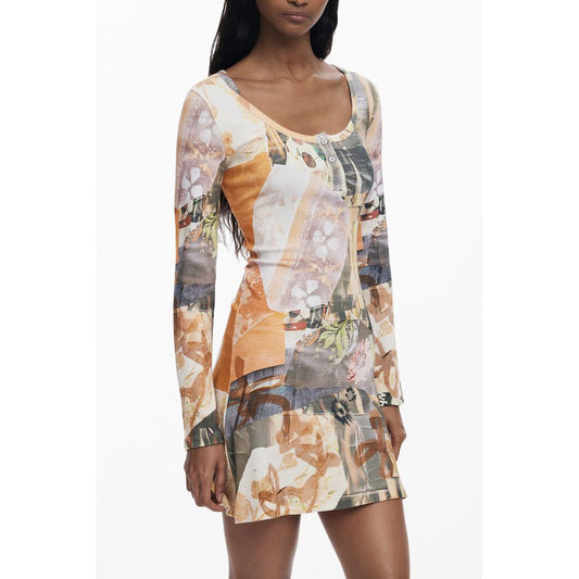 Beige Polyester Women Dress