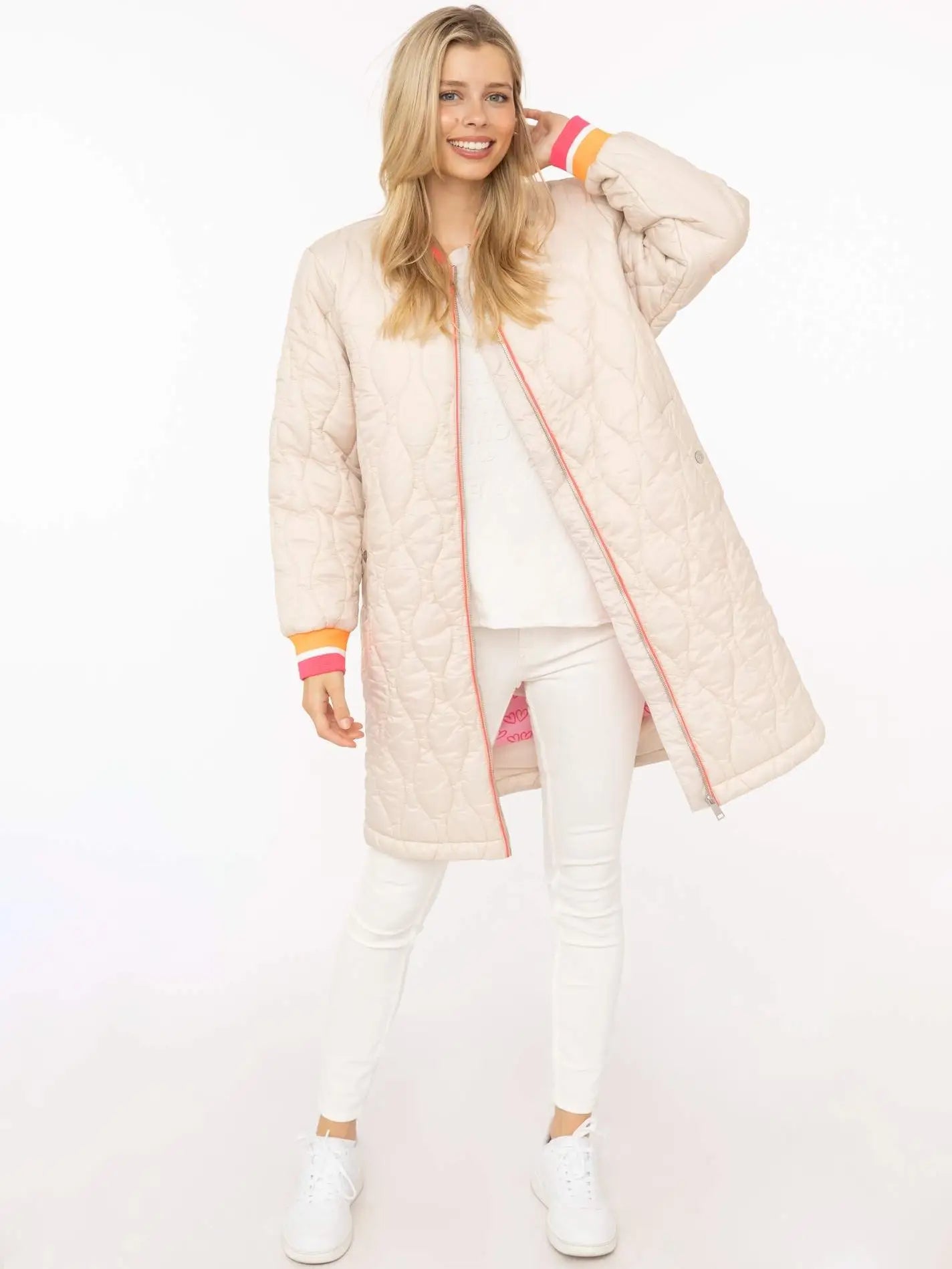 Bombermantel "Shine Hope Smile" beige