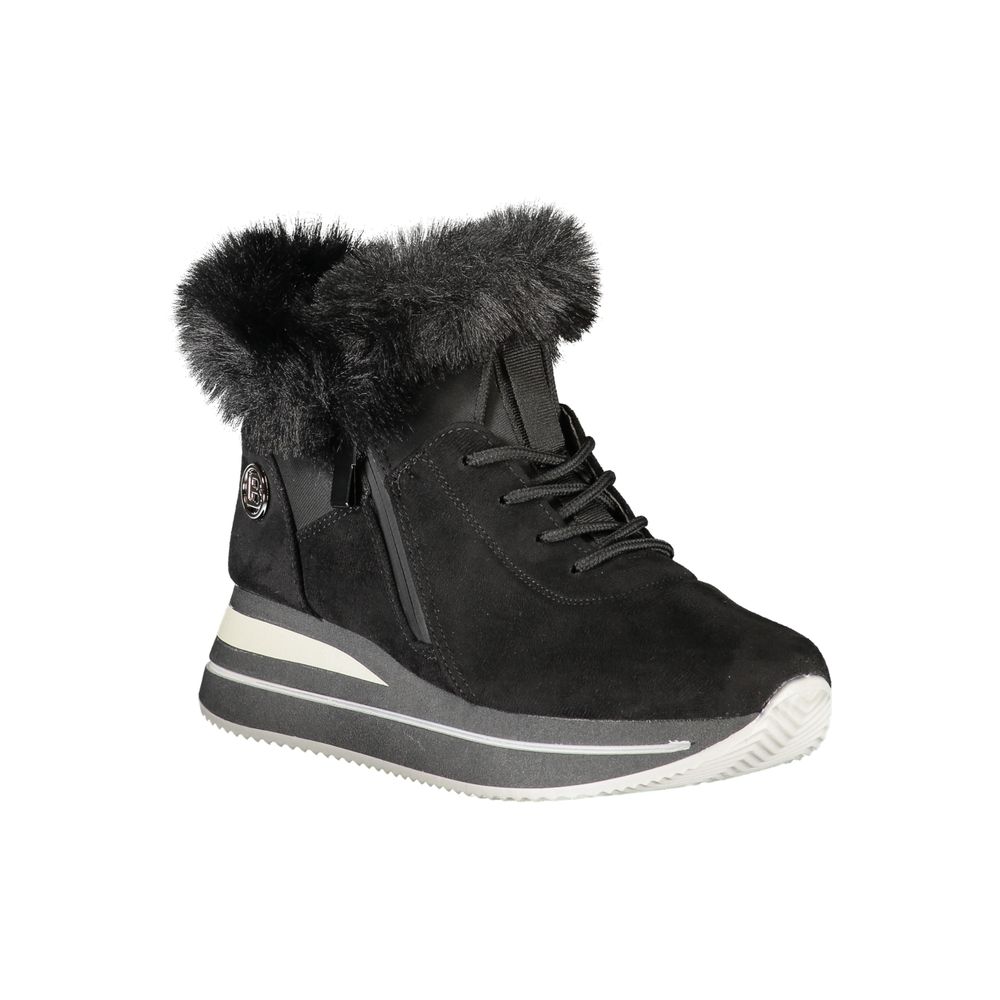 Black Polyester Women Sneaker