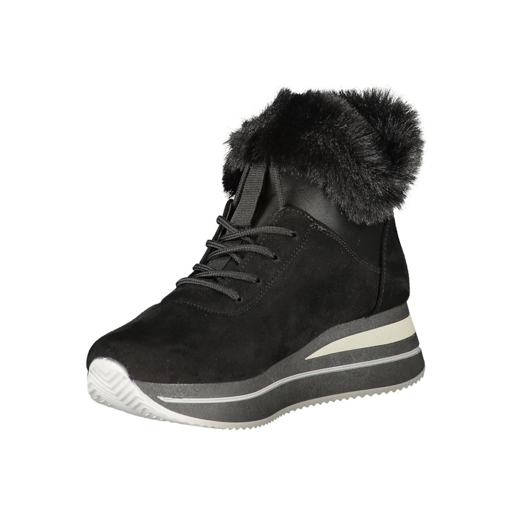 Black Polyester Women Sneaker