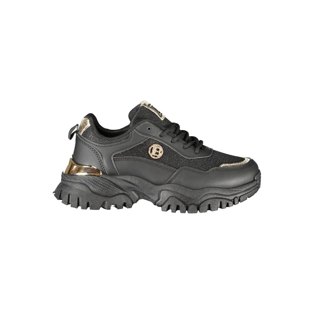 Black Polyester Women Sneaker