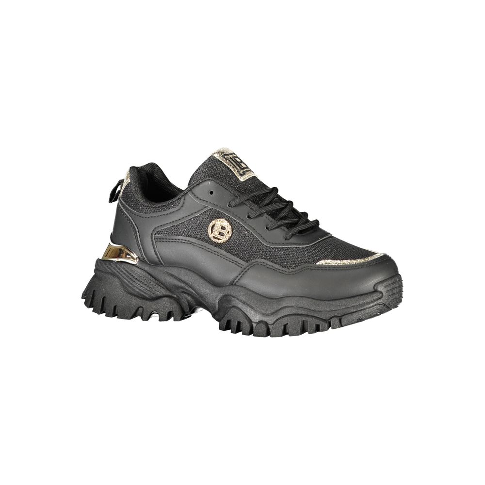 Black Polyester Women Sneaker