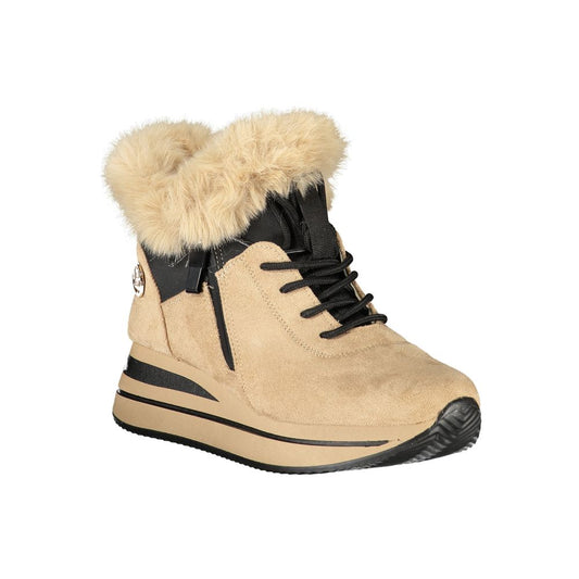 Beige Polyester Women Sneaker