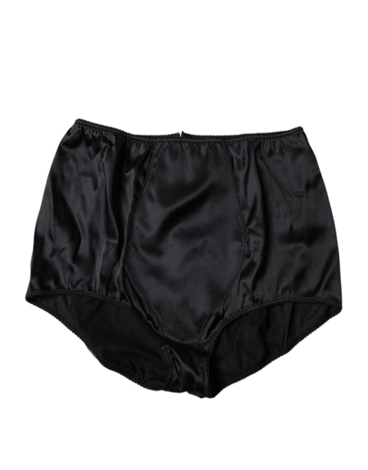Black Silk Stretch High Waist Girdle Underwear