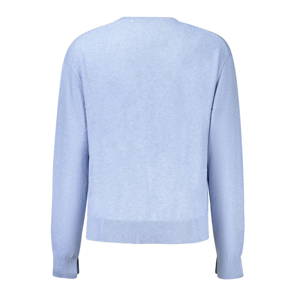 Blue Cotton Women Sweater