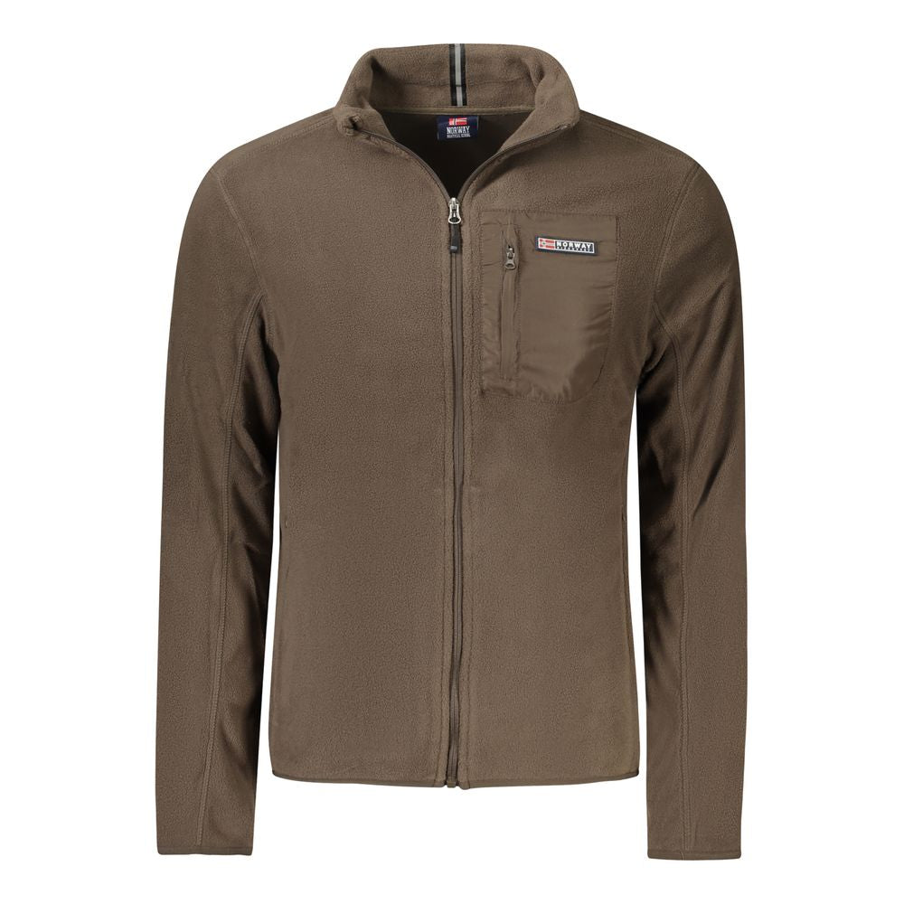 Brown Polyester Men Sweater