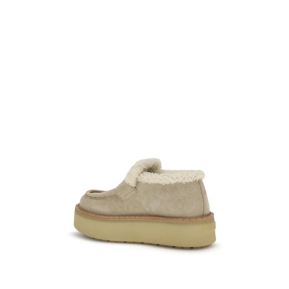 Suede Loafers with shearling
