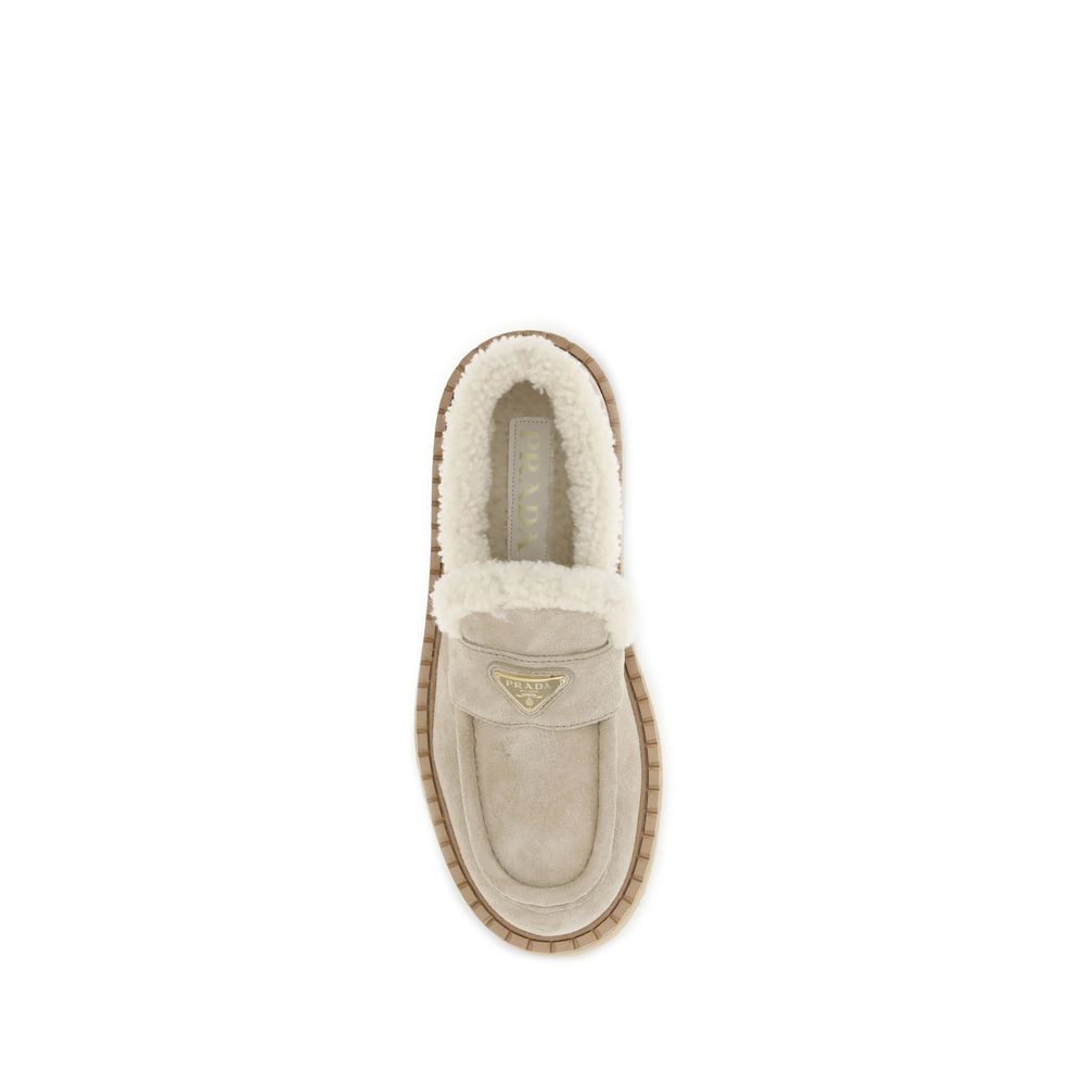 Suede Loafers with shearling