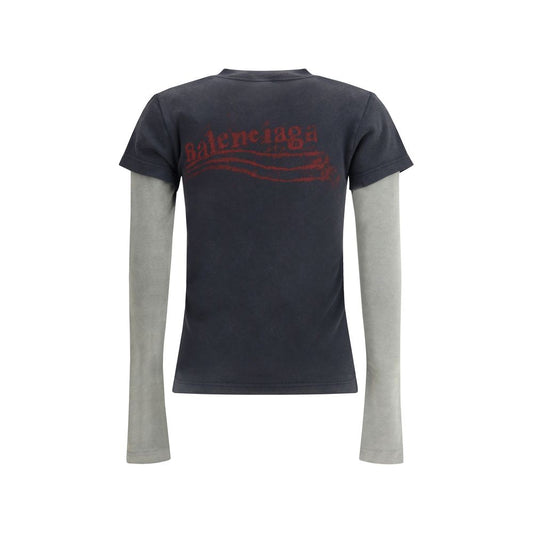 Washed Crayon Political Double-Sleeve T-Shirt