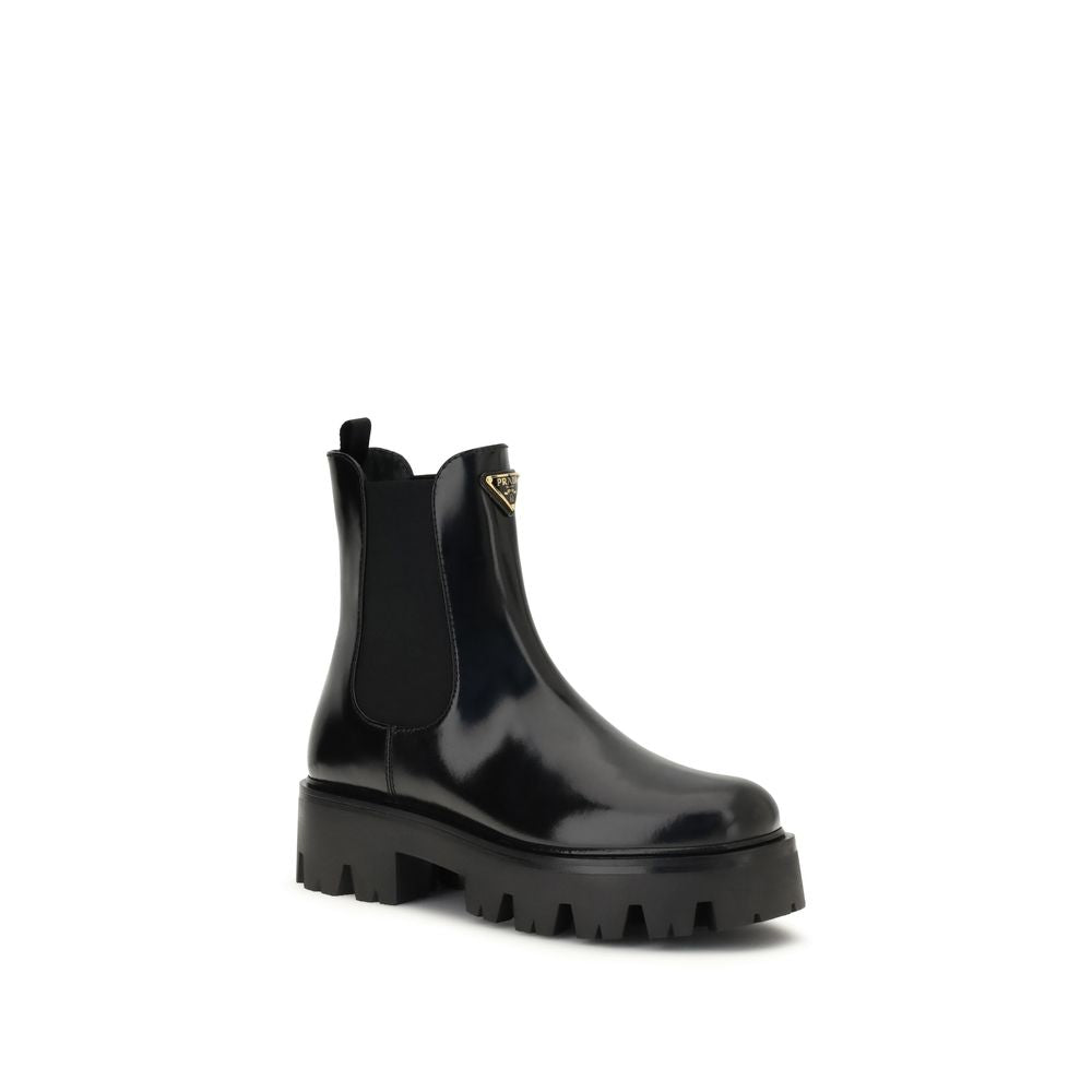 Brushed leather Ankle Boots