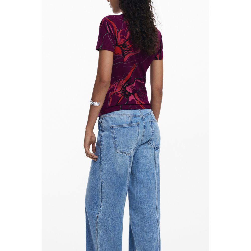 Purple Elastane T-Shirt