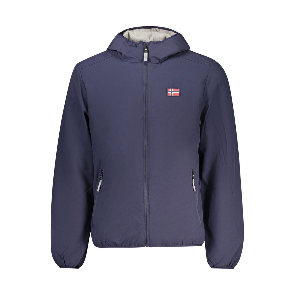 Blue Polyester Men's Jacket