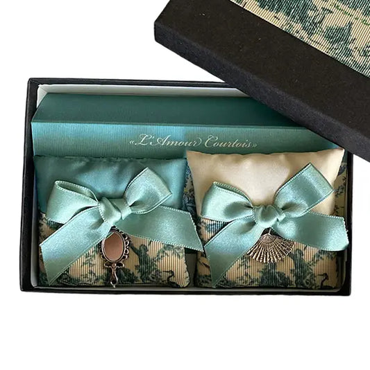 Duftsäckchen  "Grün Toile de Jouy" 2er-Set
