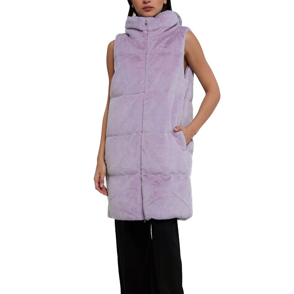 Faux Fur Sleeveles Coat