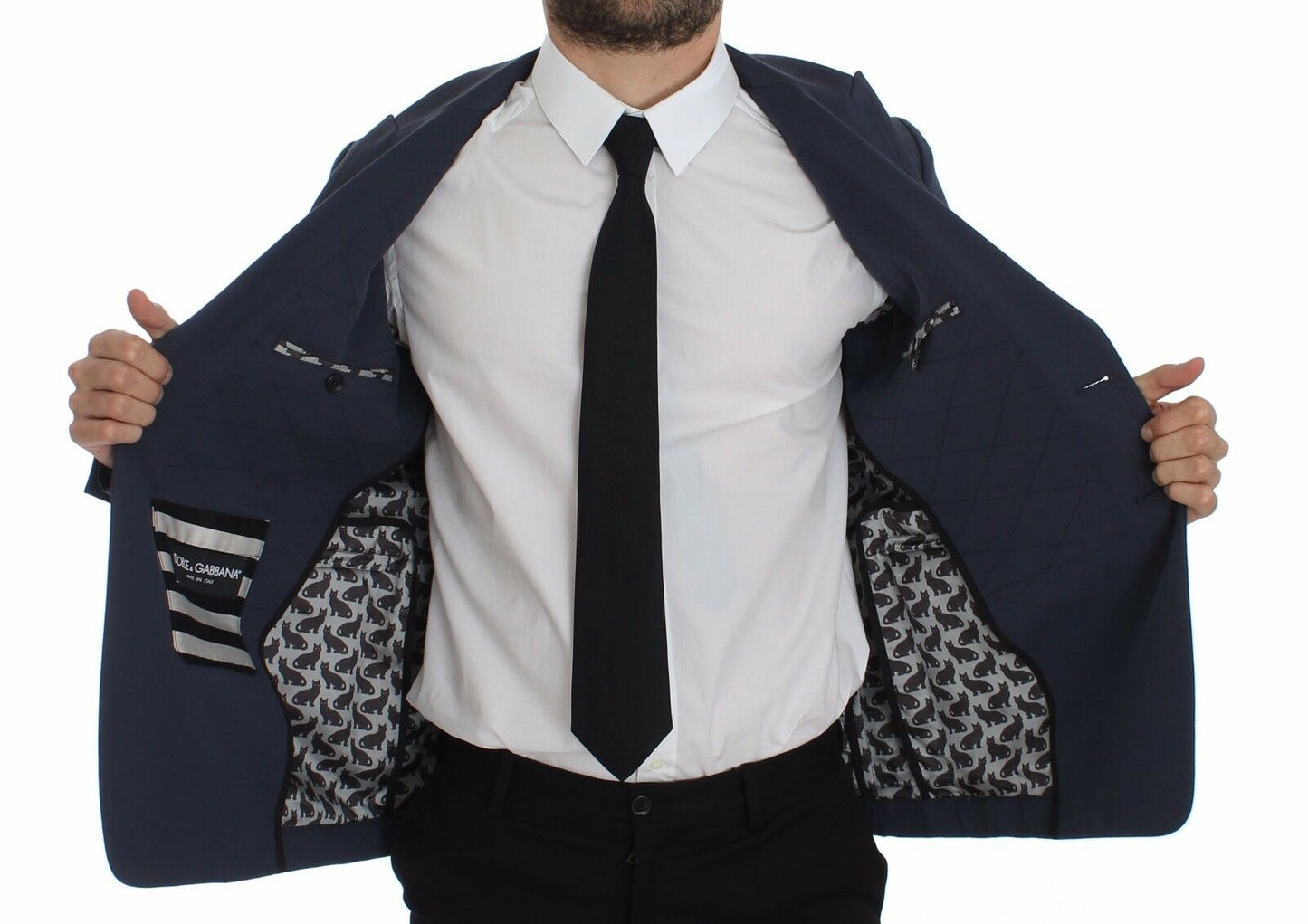 Dolce & Gabbana Blauer Baumwoll-Stretch-Blazer