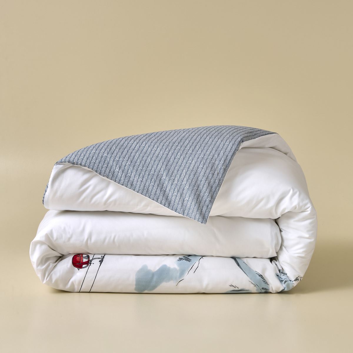 Bedruckter Bettbezug RDV au Sommet 140 x 200 cm
