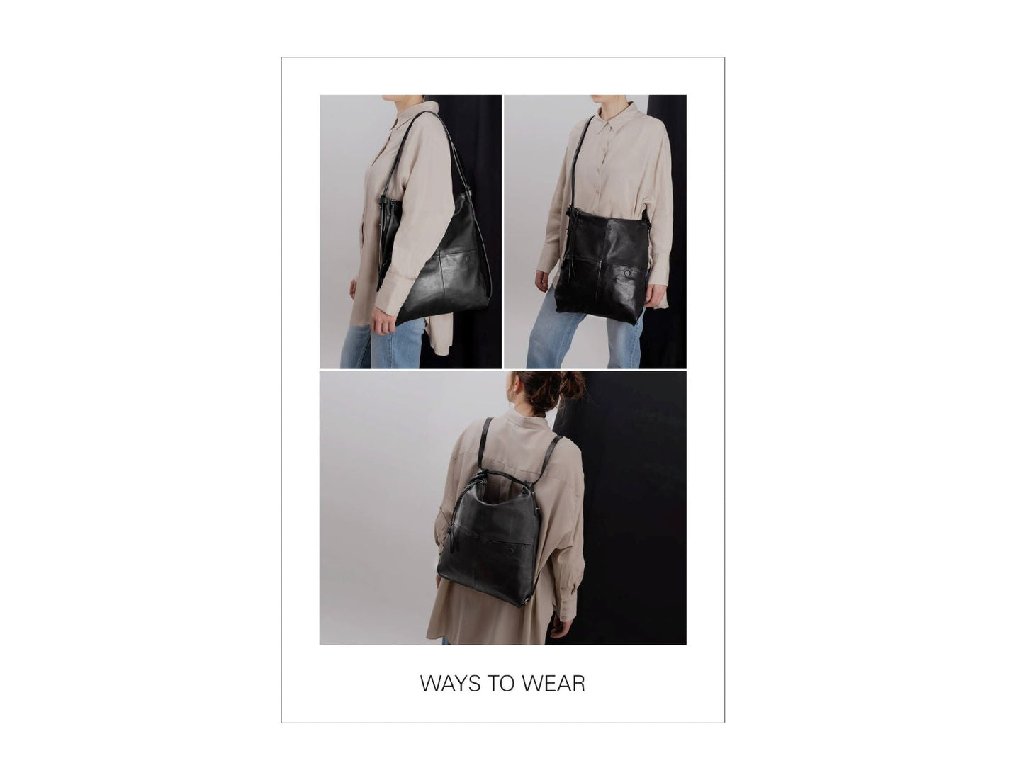 Ample ed. 2 Tasche und Rucksack aus Leder Braun