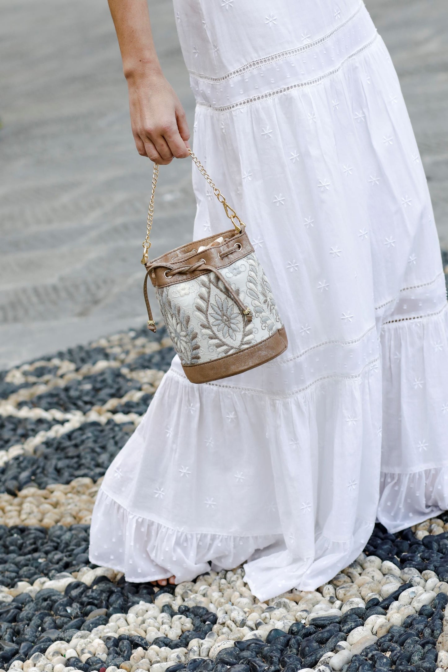 Bucket Bag Mini Beige