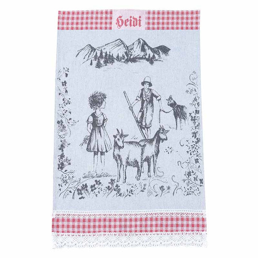 KULTSCHTOFF Küchentuch HEIDI mit Spitzen, rot