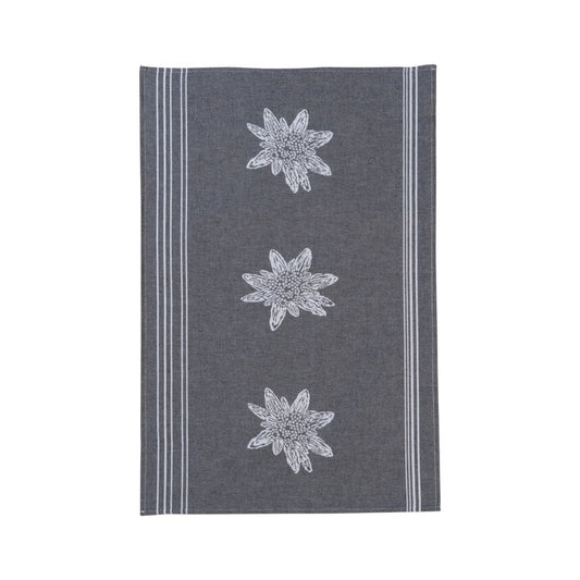 KULTSCHTOFF Küchentuch Berg-Edelweiss, Schwarz