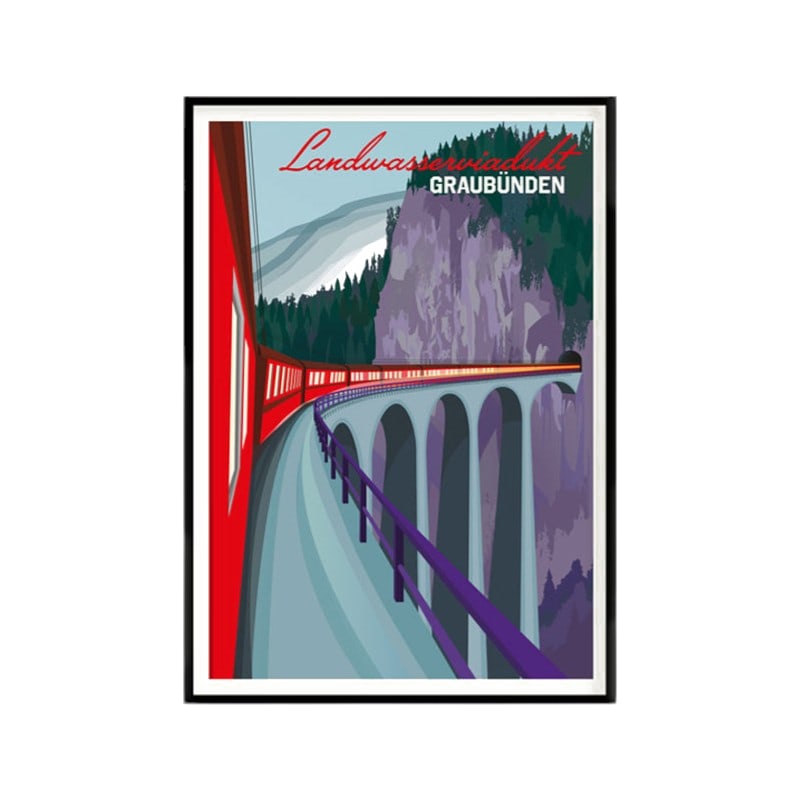 s.wert Postkarte Graubünden Landwasserviadukt, A6