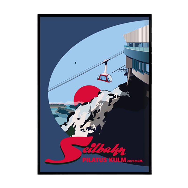s.wert Poster Luzern Seilbahn Pilatus, A3