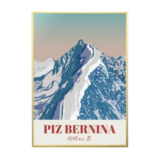 s.wert Poster Graubünden Piz Bernina, A3