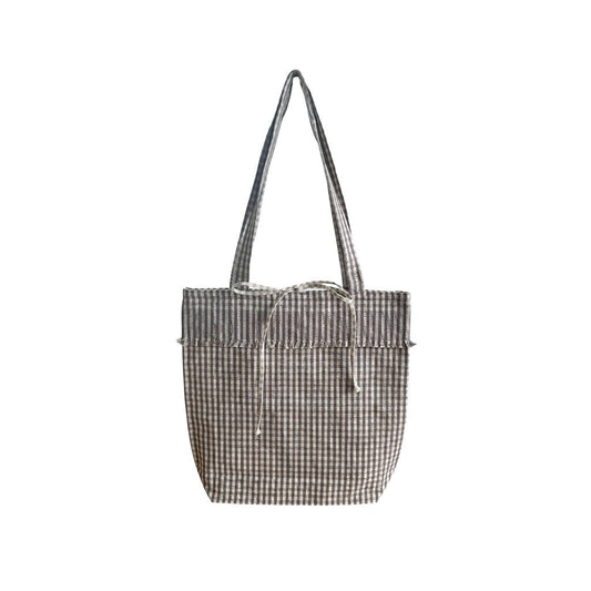 MEYER-MAYOR 2-Tuch Tasche  Karo, Taupe