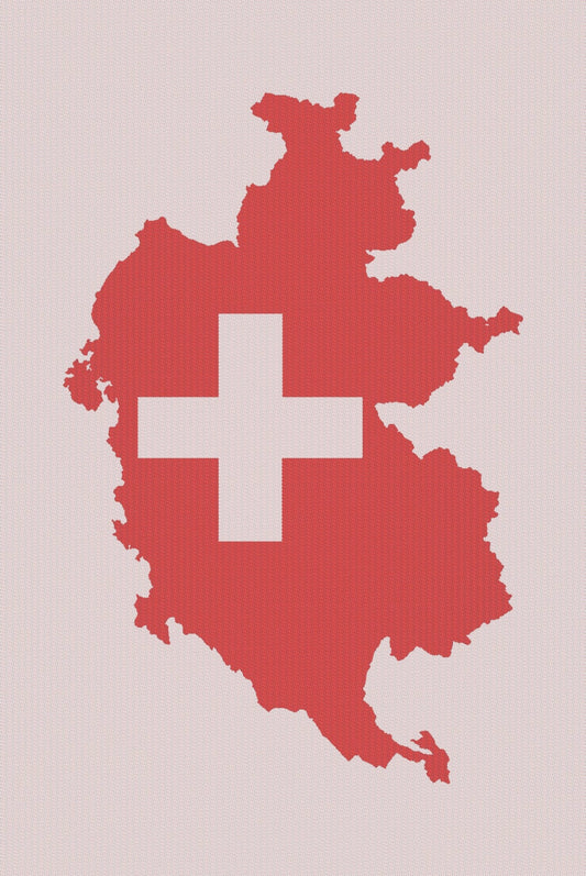 KULTSCHTOFF Küchentuch Swiss Cross Umriss, Rot