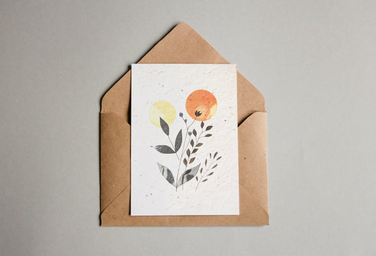 Postkarten aus Samenpapier - Floral Illustrationen