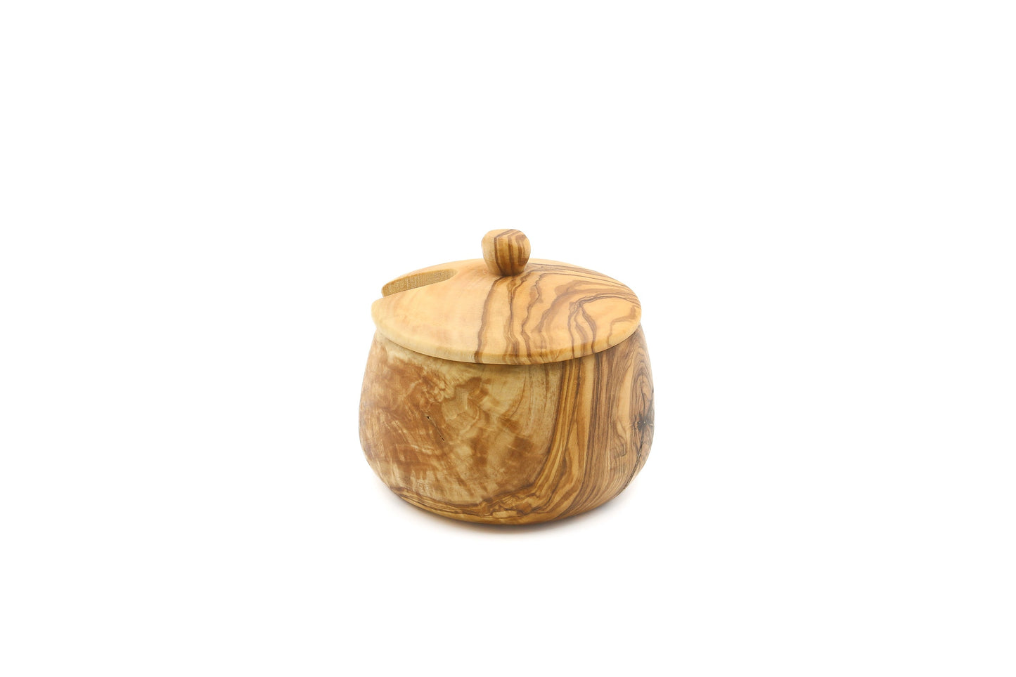 Olive wood salt/sugar cellar
