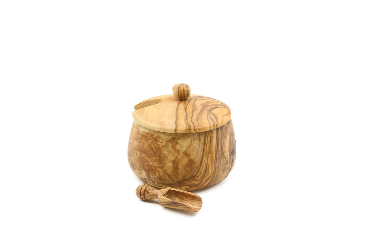 Olive wood salt/sugar cellar