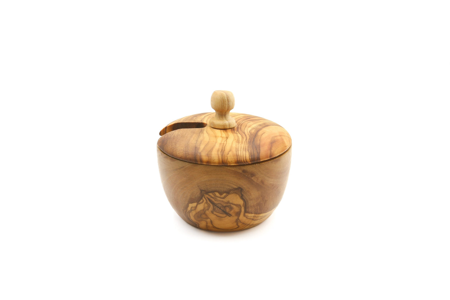 Olive wood salt/sugar cellar