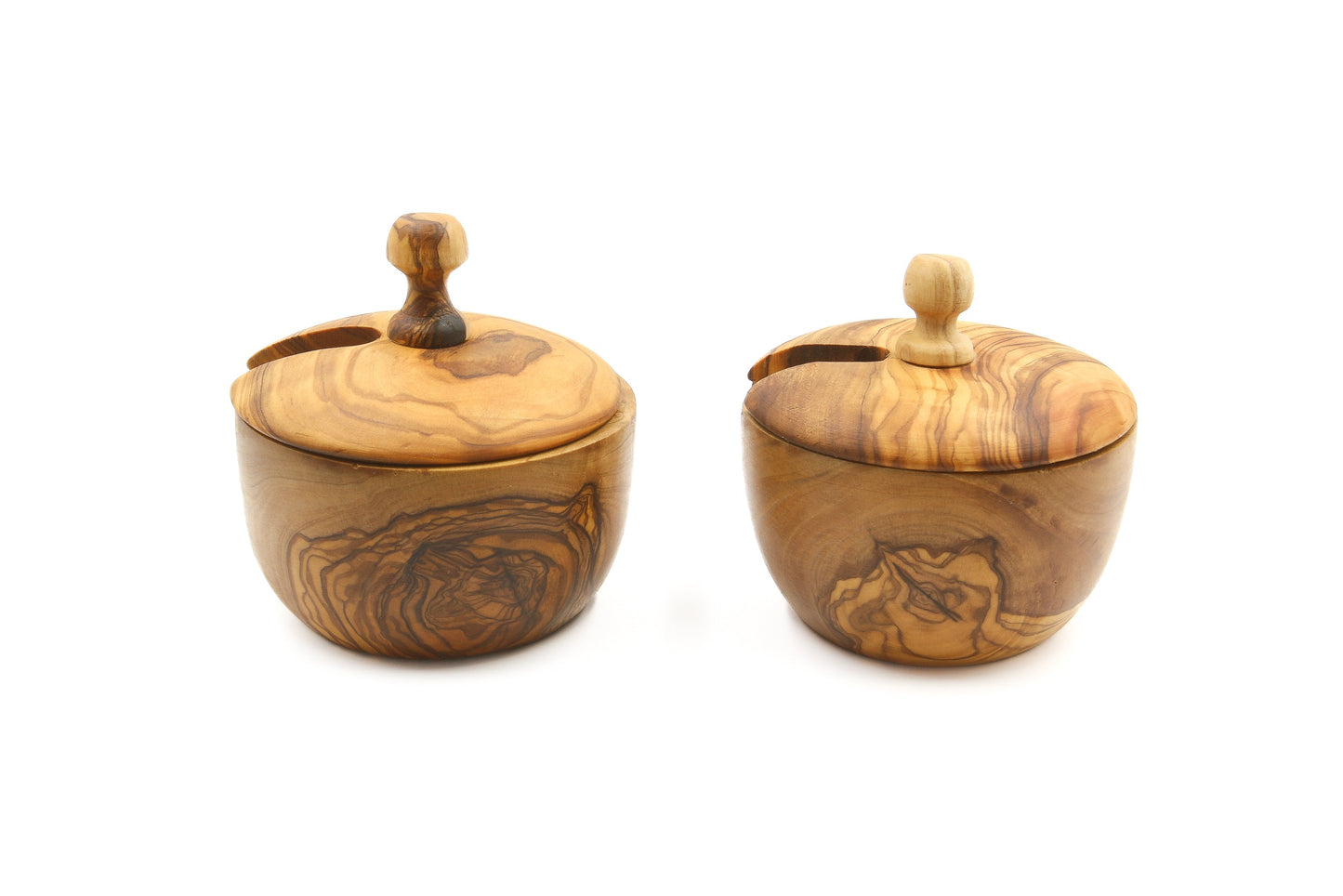 Olive wood salt/sugar cellar