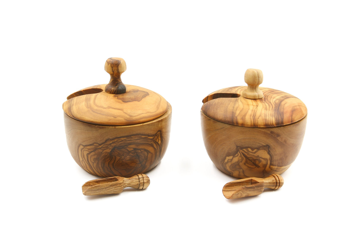 Olive wood salt/sugar cellar