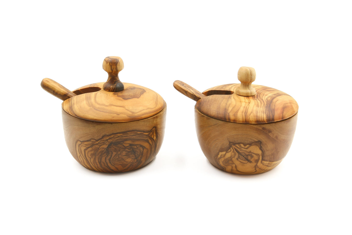Olive wood salt/sugar cellar