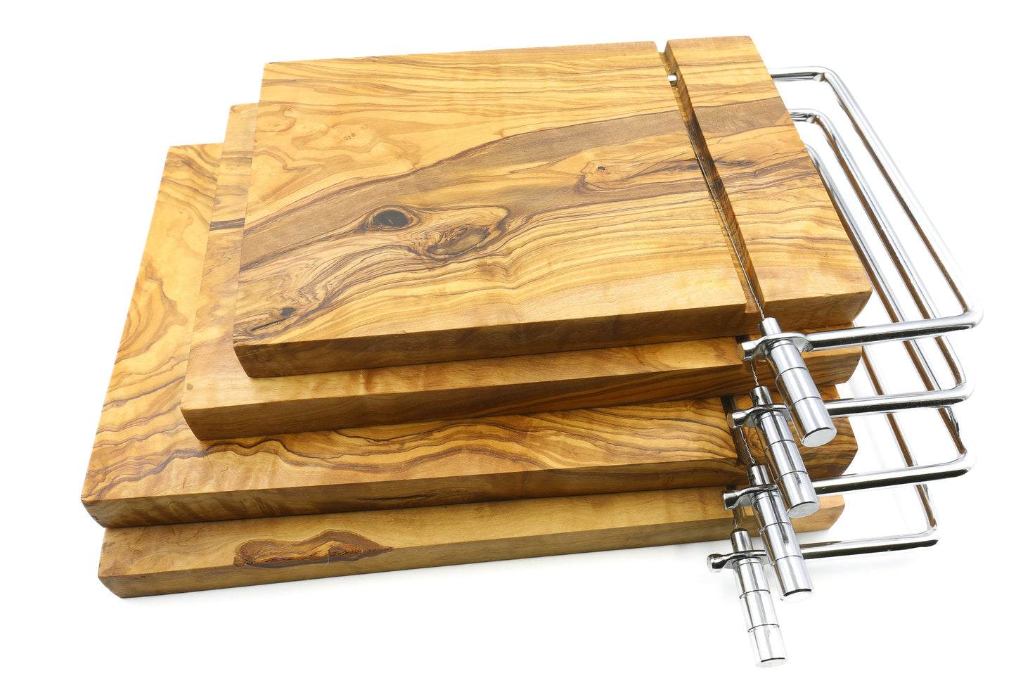 Premium olive wood cheese slicer with board, cheese shaver