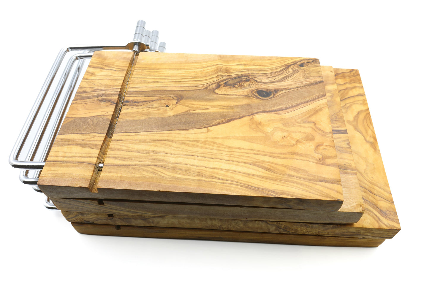 Premium olive wood cheese slicer with board, cheese shaver