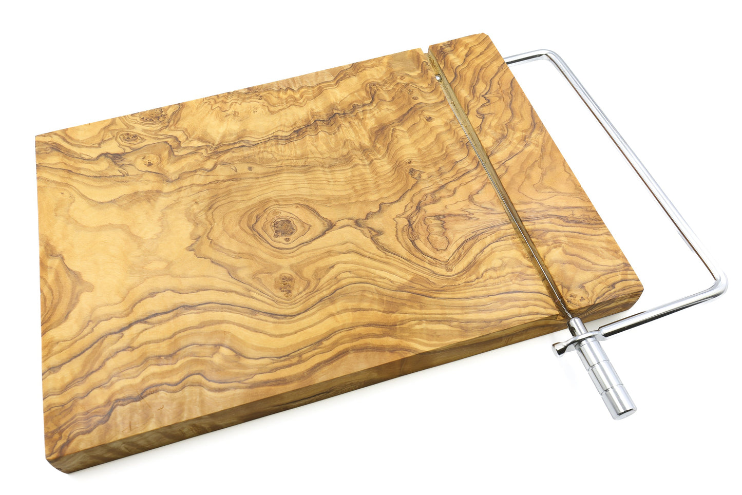 Premium olive wood cheese slicer with board, cheese shaver
