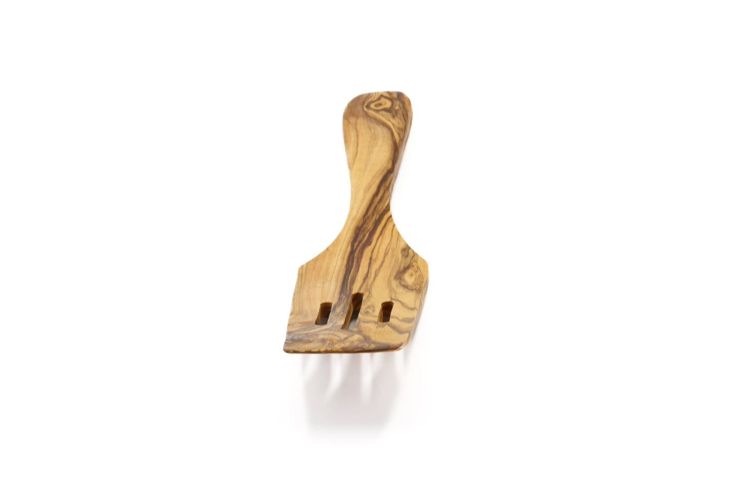 Long curved olive wood spatula, pan flipper