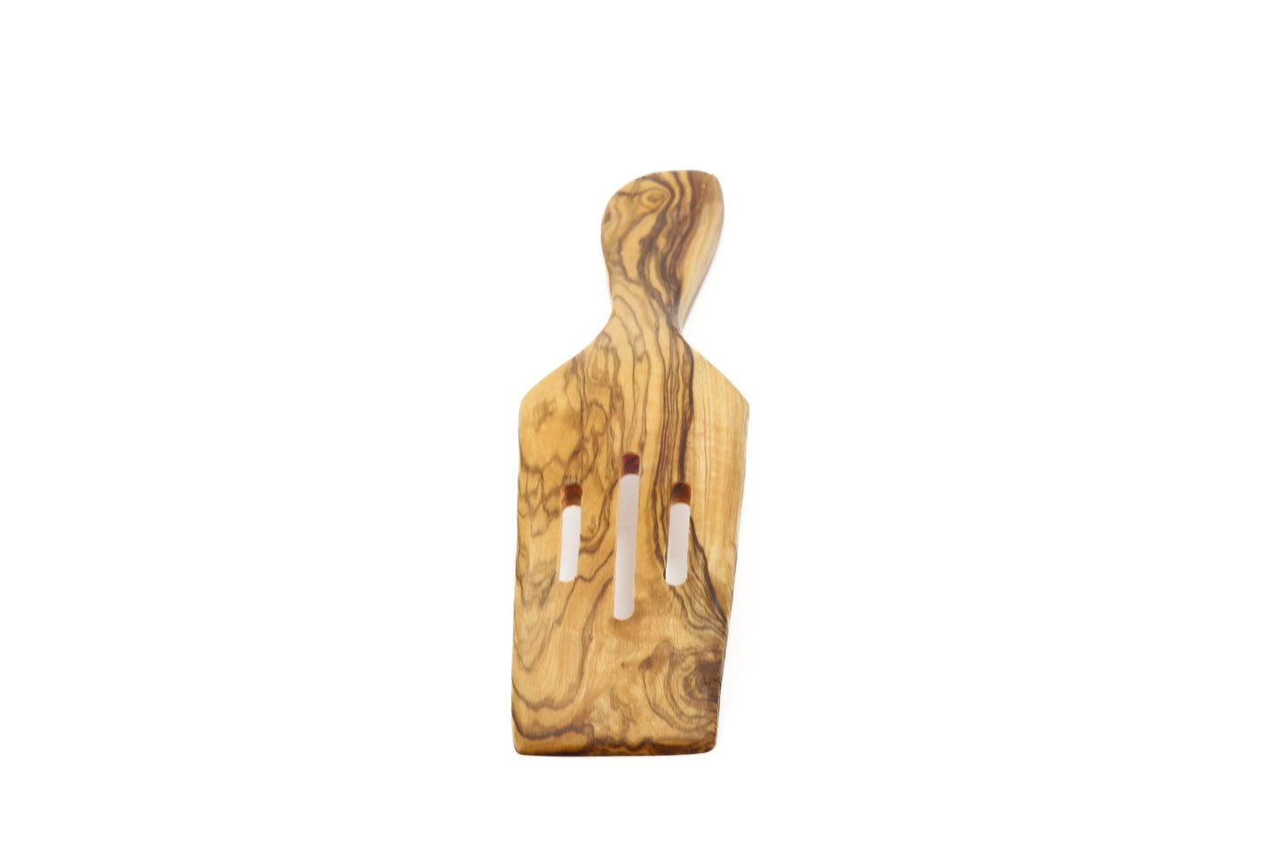 Long curved olive wood spatula, pan flipper