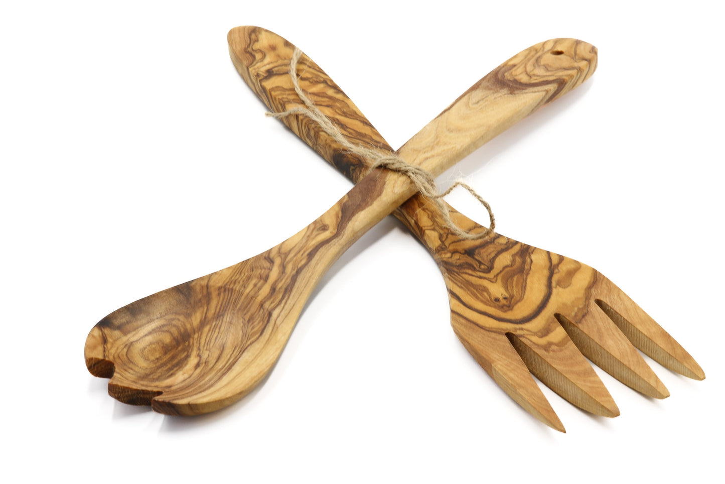 Olive wood duo salad servers