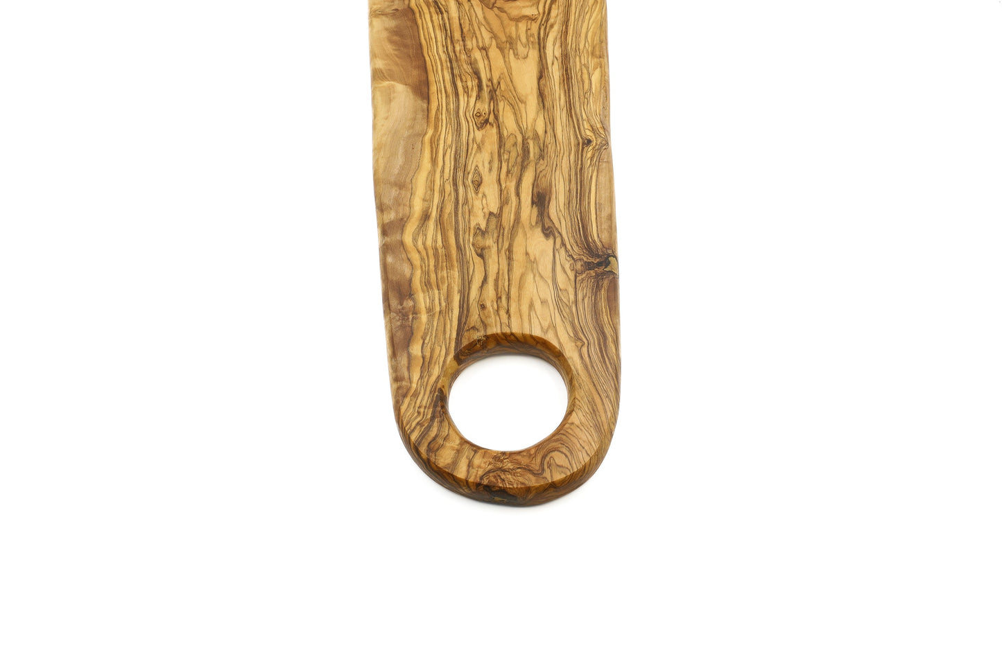 Oval olive wood serving board, fashionable form displaying board