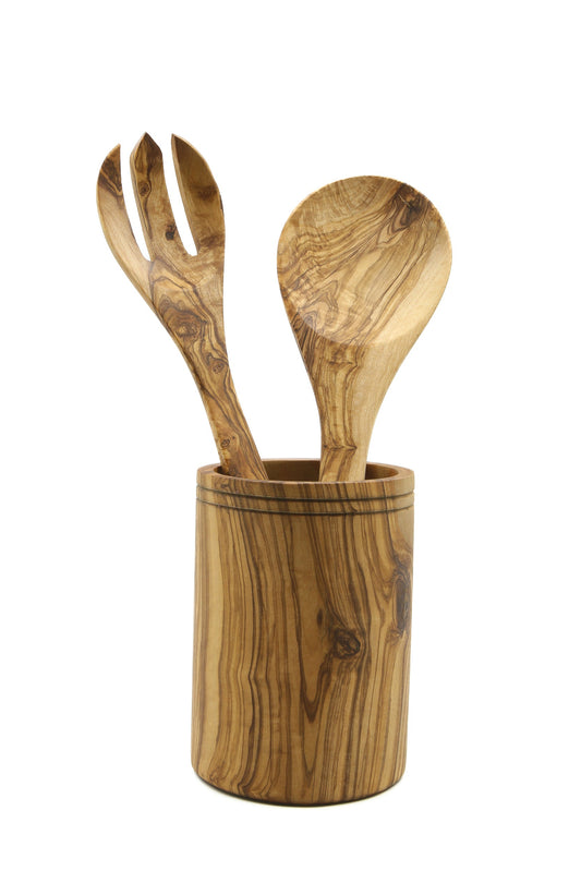 Olive wood kitchenware utensils set