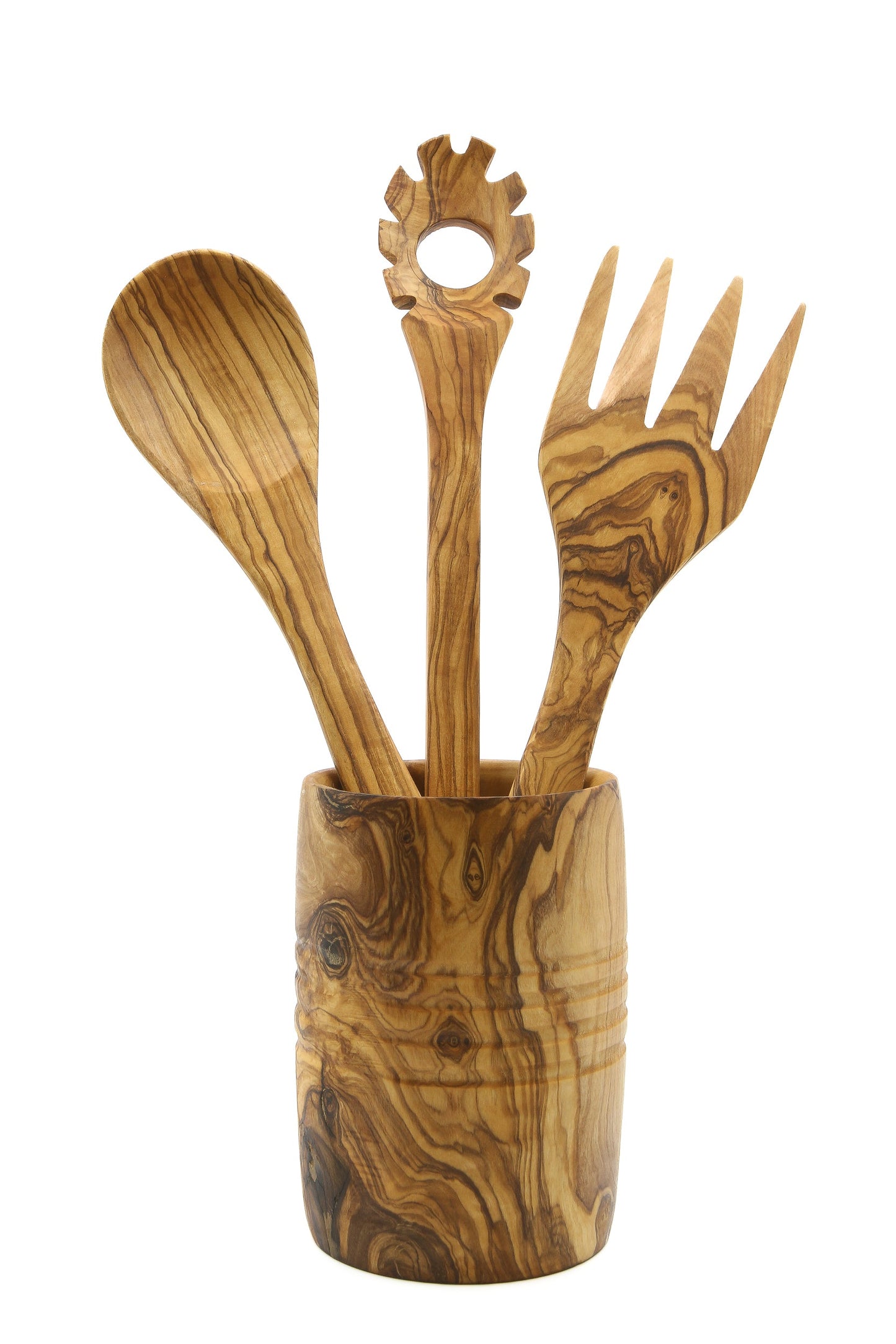 Olive wood kitchenware utensils set