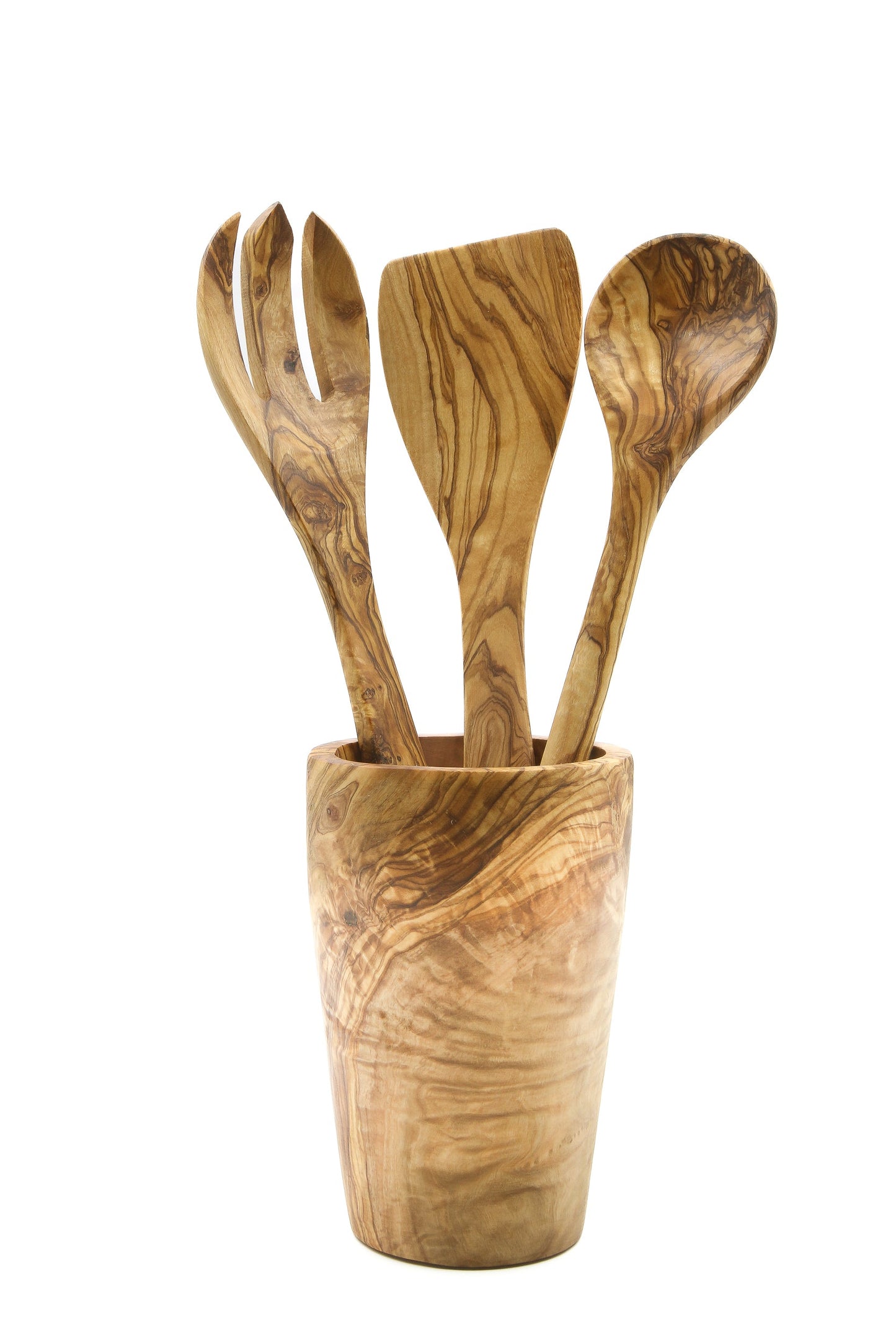 Olive wood kitchenware utensils set