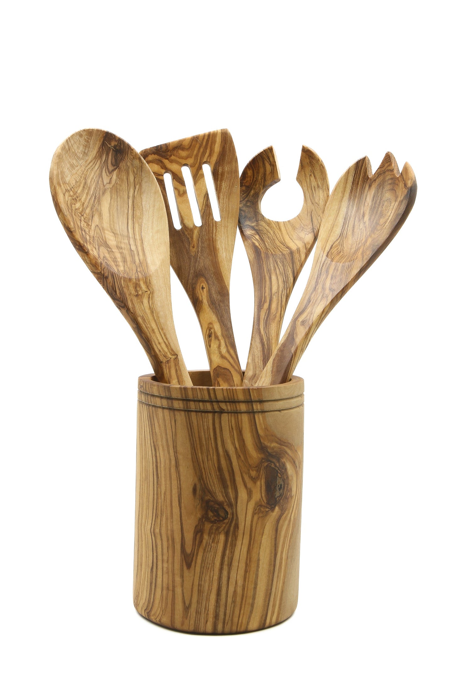 Olive wood kitchenware utensils set