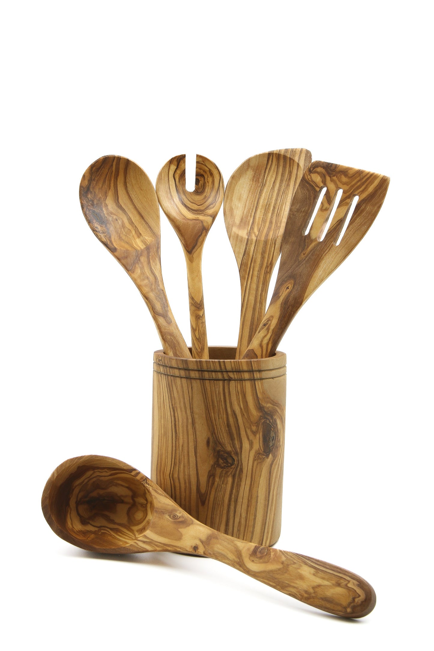 Olive wood kitchenware utensils set