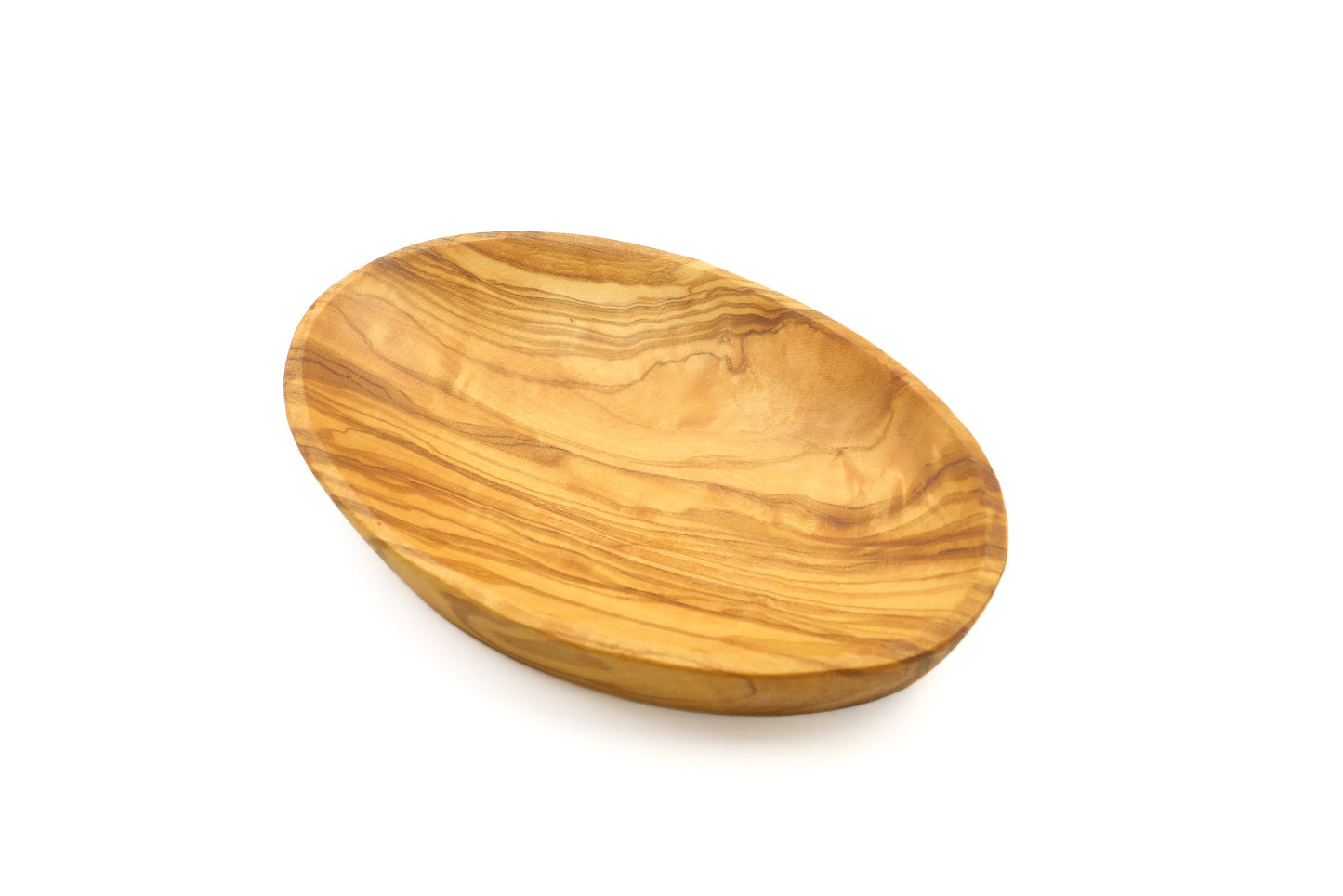Oval bowl with olive picker set handmade of olive wood