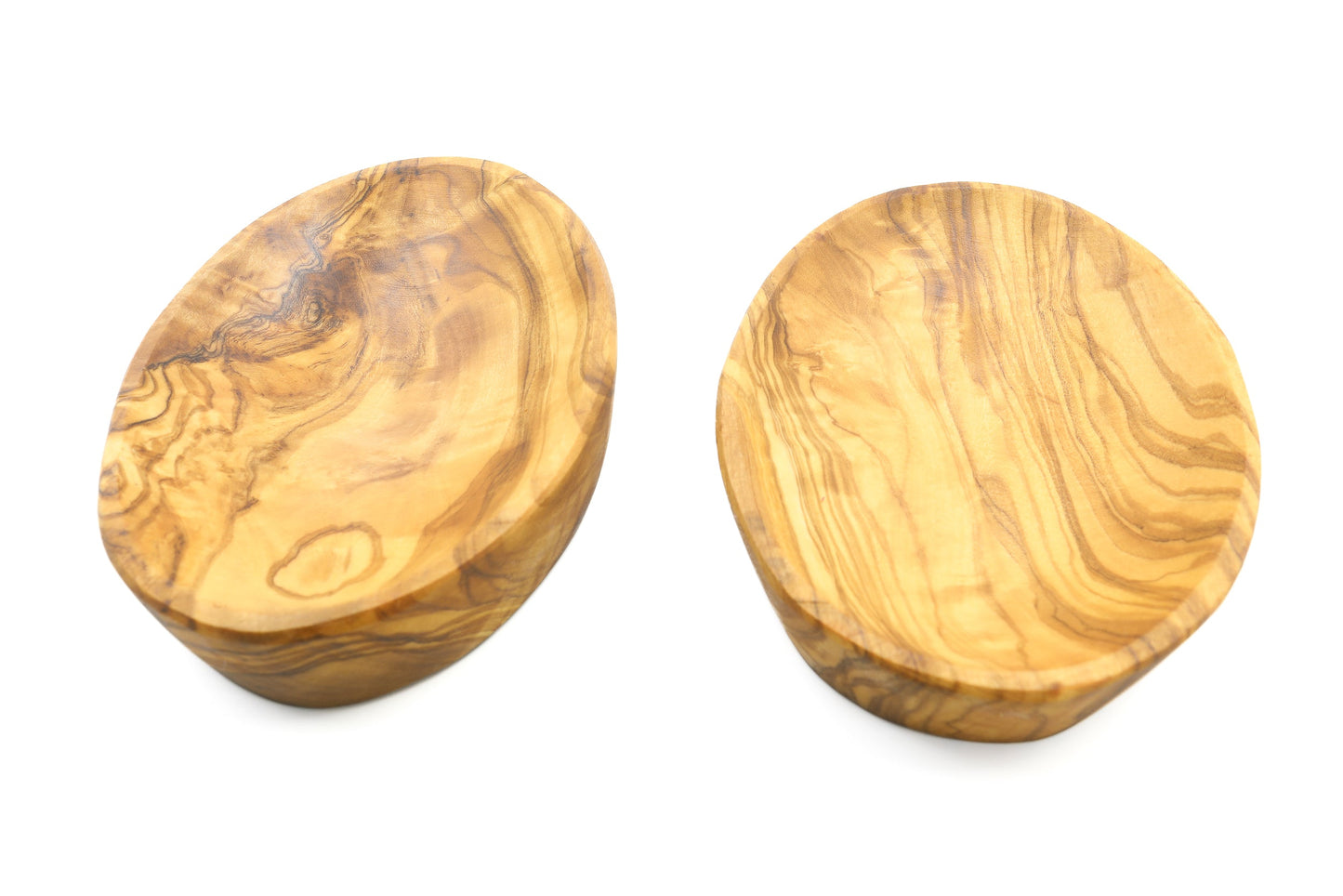 Oval bowl with olive picker set handmade of olive wood